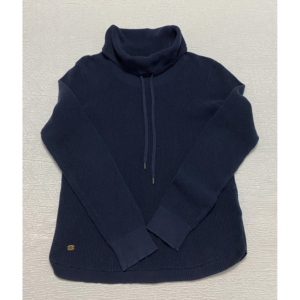 Lauren Ralph Lauren Womens Large Navy Blue Turtleneck Knit Pullover Sweater